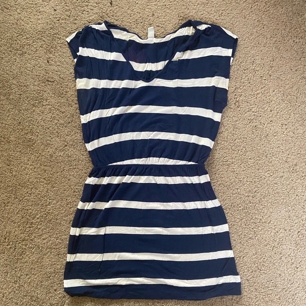 Old Navy Blue and White Striped Dress